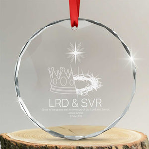 Jesus Christian Crystal Glass Ornament Crown Thorn Monochrome LRD SVR Symbolic Religious TS14 Transparent Glass 3'' Circle Print Your Wear