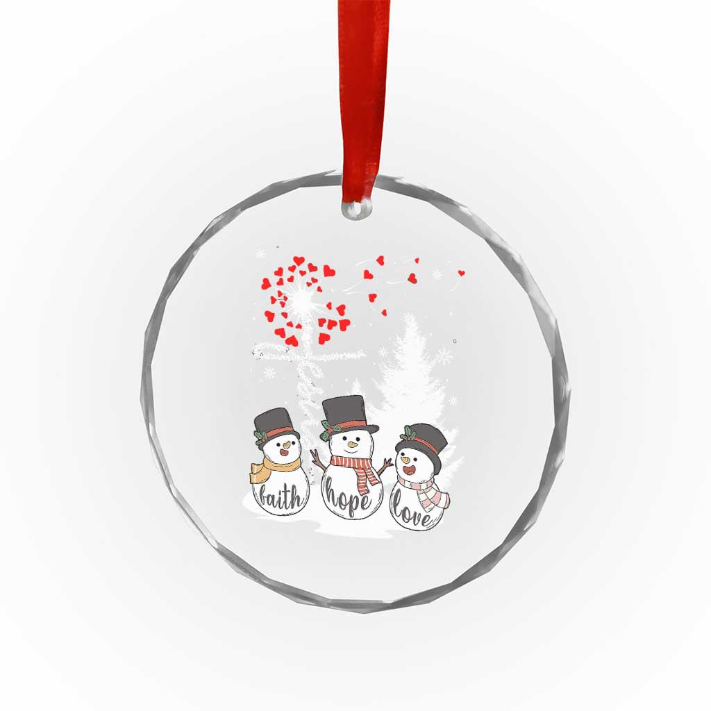 Jesus Christian Crystal Glass Ornament Faith Hope Love Snowman Dandelion Xmas TS09 Print Your Wear