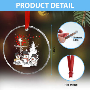 Jesus Christian Crystal Glass Ornament Faith Hope Love Snowman Dandelion Xmas TS09 Print Your Wear
