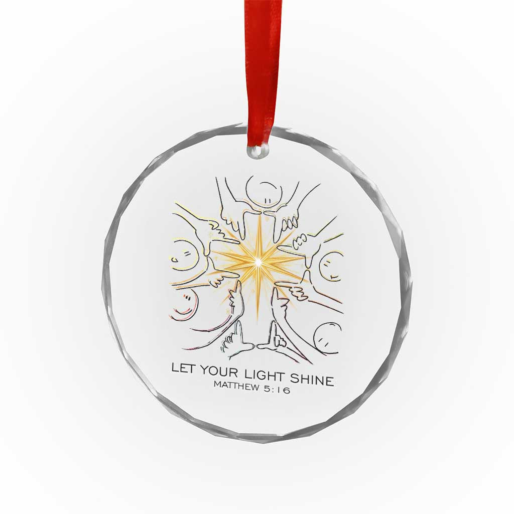Jesus Christian Crystal Glass Ornament Let Your Light Shine Matthew 5:16 TS14 Print Your Wear