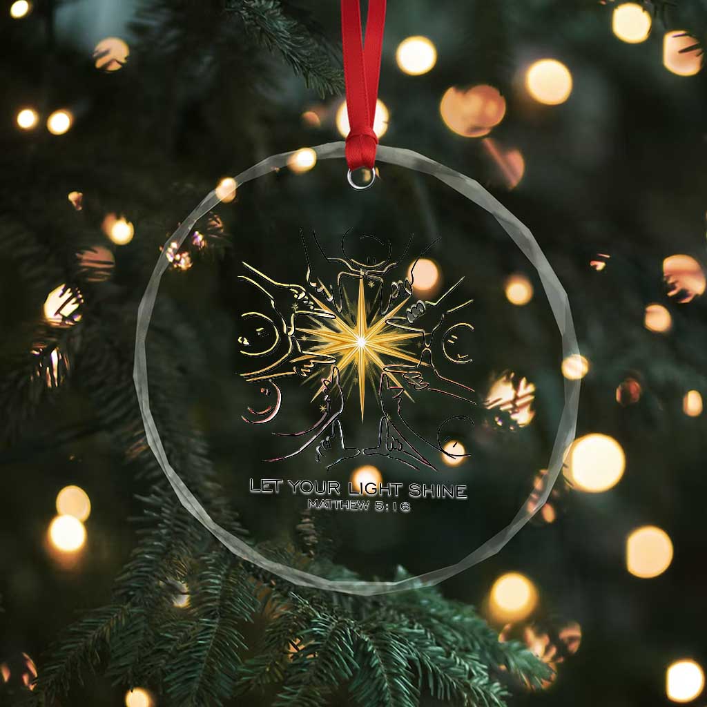 Jesus Christian Crystal Glass Ornament Let Your Light Shine Matthew 5:16 TS14 Print Your Wear