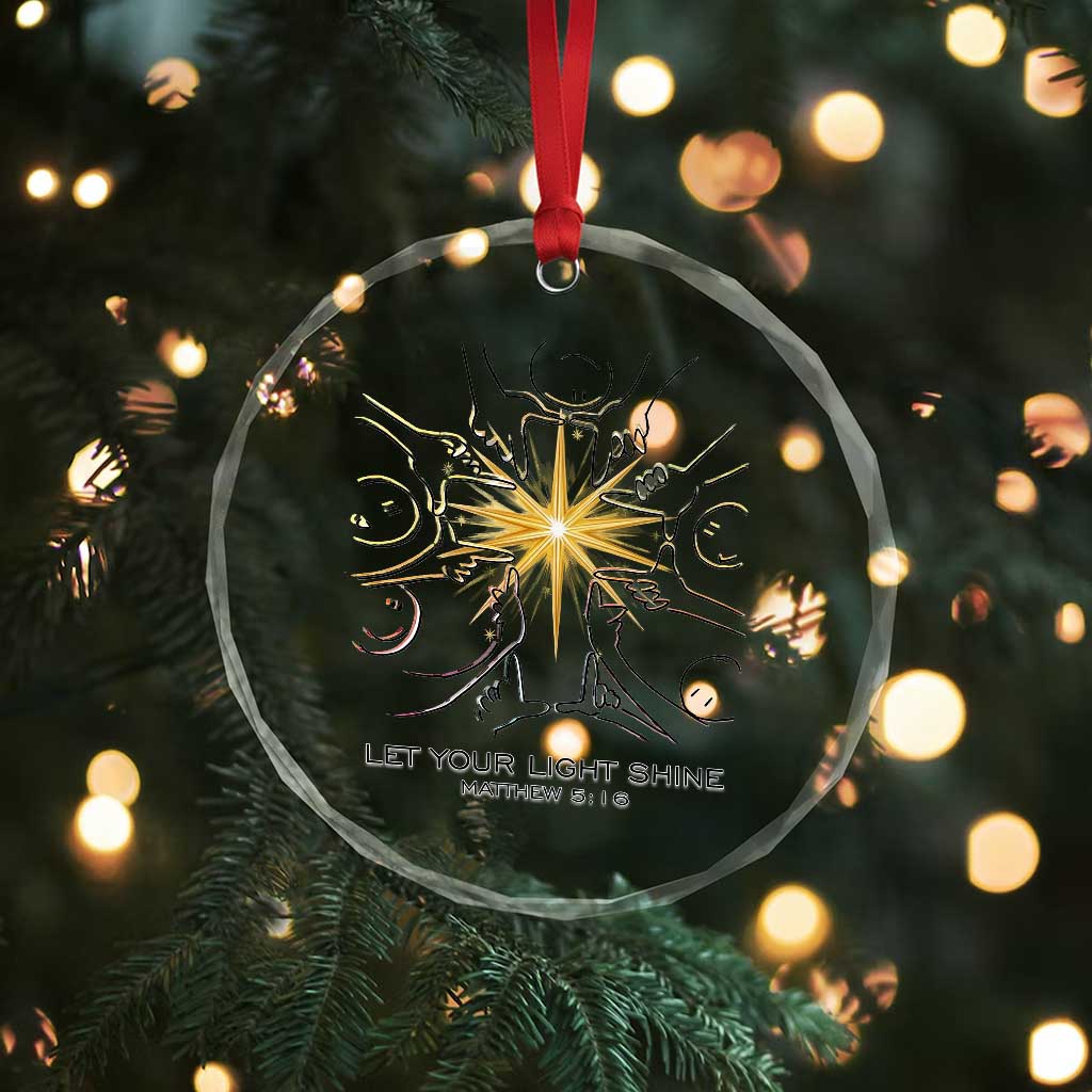 Jesus Christian Crystal Glass Ornament Let Your Light Shine Matthew 5:16 TS14 Print Your Wear