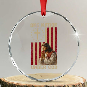 Jesus Christian Crystal Glass Ornament One Nation Under God TS14 Transparent Glass 3'' Circle Print Your Wear