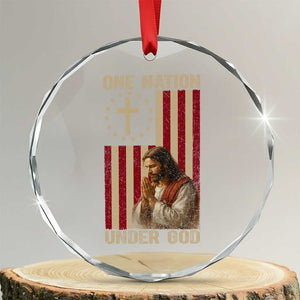 Jesus Christian Crystal Glass Ornament One Nation Under God TS14 Transparent Glass 3'' Circle Print Your Wear
