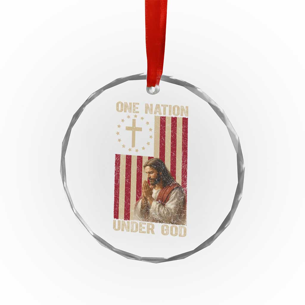 Jesus Christian Crystal Glass Ornament One Nation Under God TS14 Print Your Wear