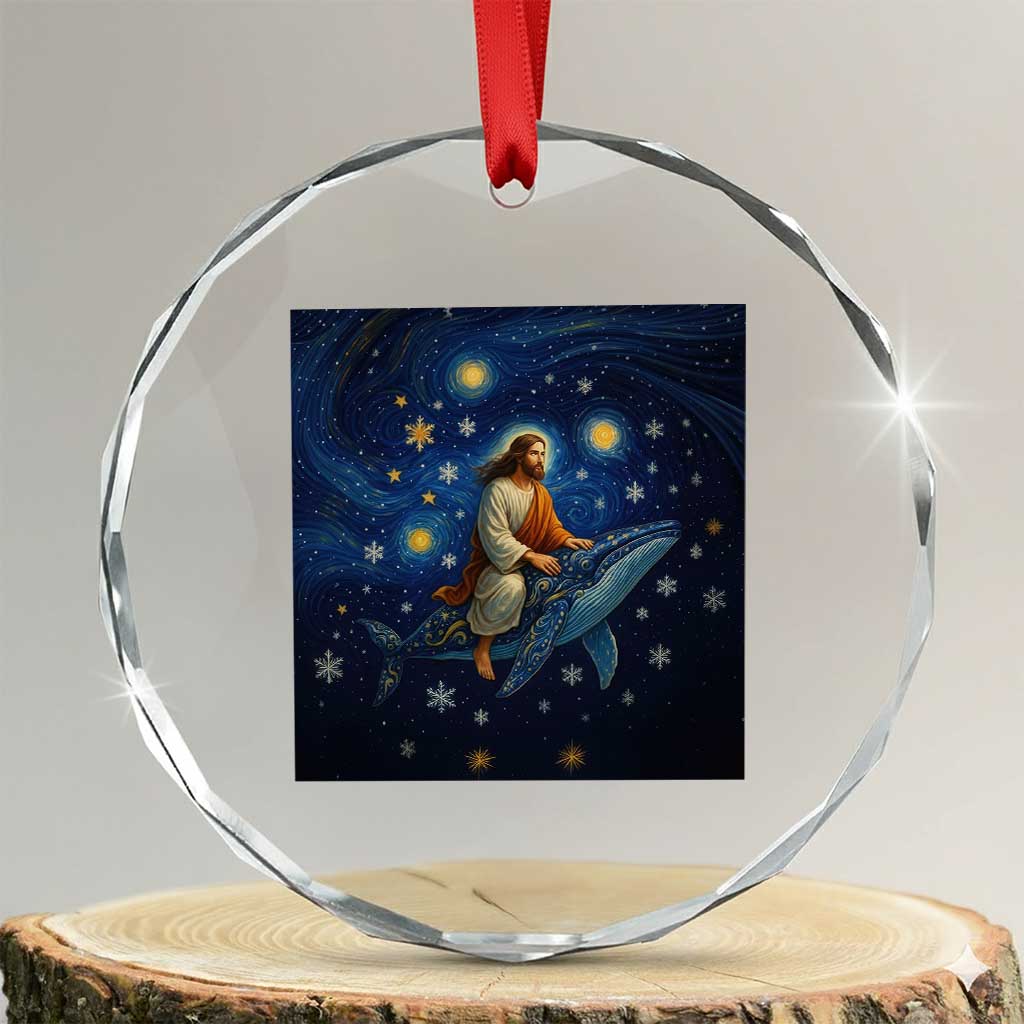 Jesus Christian Crystal Glass Ornament Stary Night Van Gogh Christmas TS14 Transparent Glass 3'' Circle Print Your Wear
