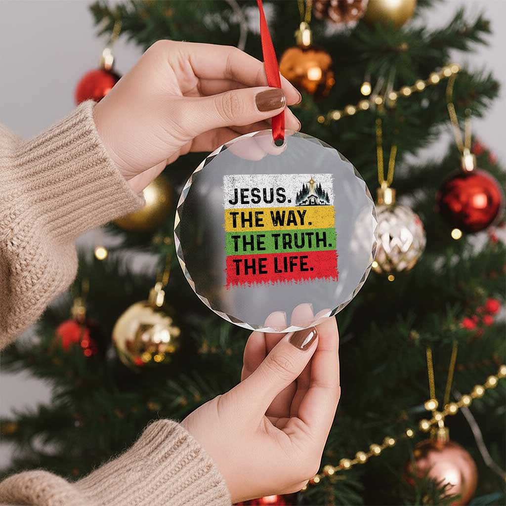 Jesus Christian Crystal Glass Ornament The Way The Truth The Life Nativity Scene TS14 Print Your Wear