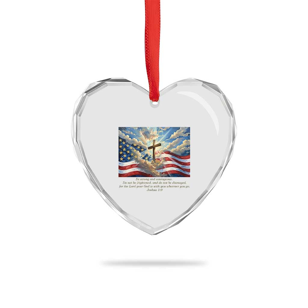 Jesus Christian Heart Crystal Glass Ornament American Flag Religious Cross Bible Verse Faith Inspirational TS14 Print Your Wear