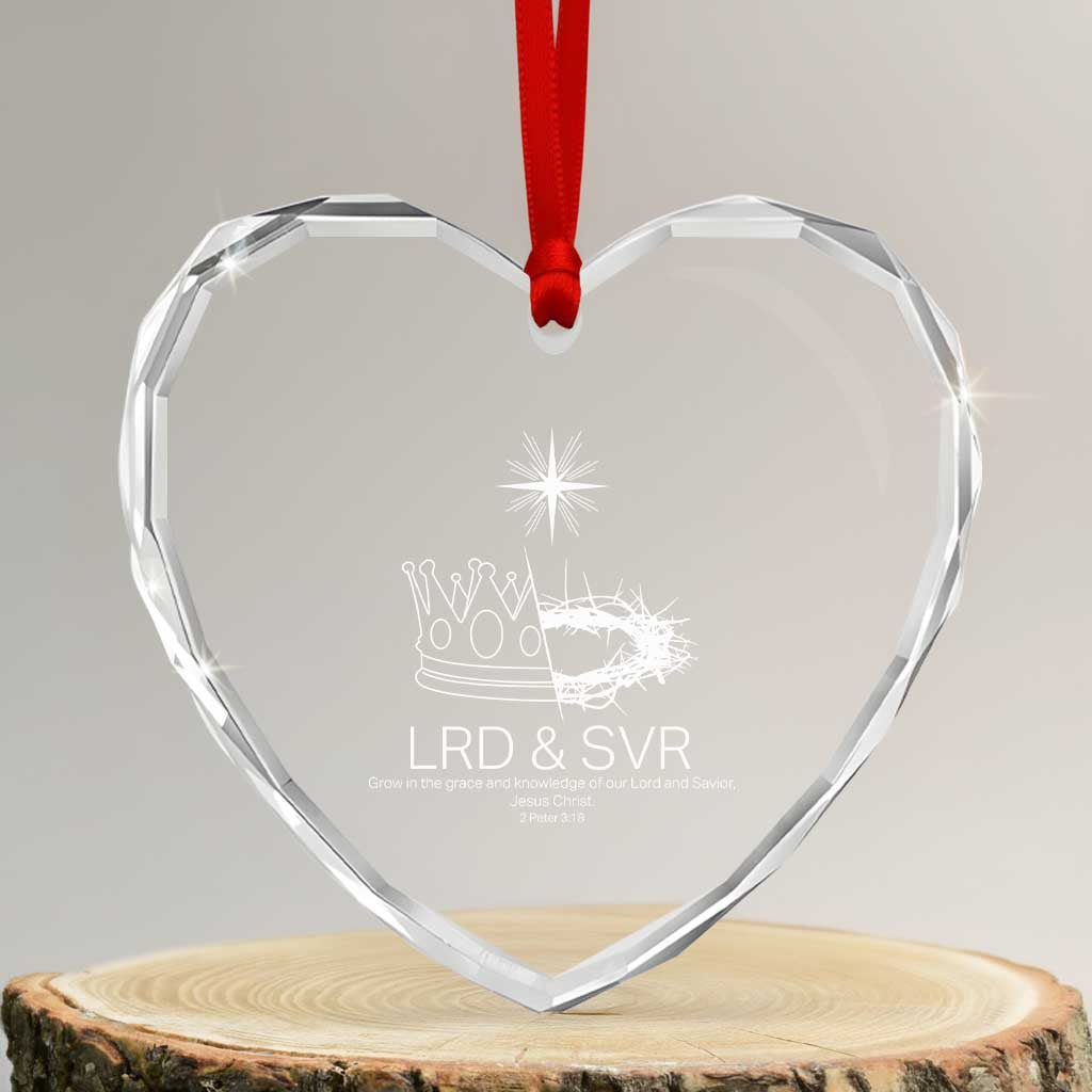 Jesus Christian Heart Crystal Glass Ornament Crown Thorn Monochrome LRD SVR Symbolic Religious TS14 Transparent Glass 3'' Heart Print Your Wear