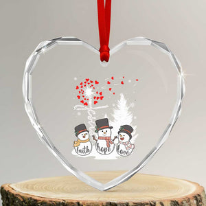 Jesus Christian Heart Crystal Glass Ornament Faith Hope Love Snowman Dandelion Xmas TS09 Transparent Glass 3'' Heart Print Your Wear