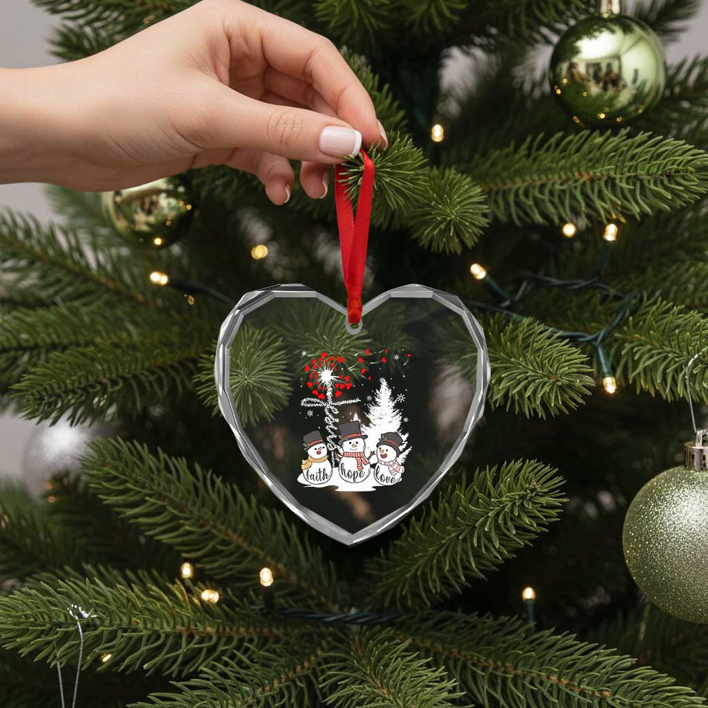 Jesus Christian Heart Crystal Glass Ornament Faith Hope Love Snowman Dandelion Xmas TS09 Print Your Wear