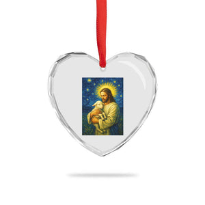 Jesus Christian Heart Crystal Glass Ornament Hug Lamb Starry Night Van Gogh TS14 Print Your Wear