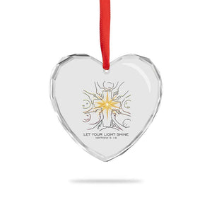 Jesus Christian Heart Crystal Glass Ornament Let Your Light Shine Matthew 5:16 TS14 Print Your Wear