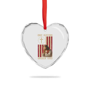 Jesus Christian Heart Crystal Glass Ornament One Nation Under God TS14 Print Your Wear