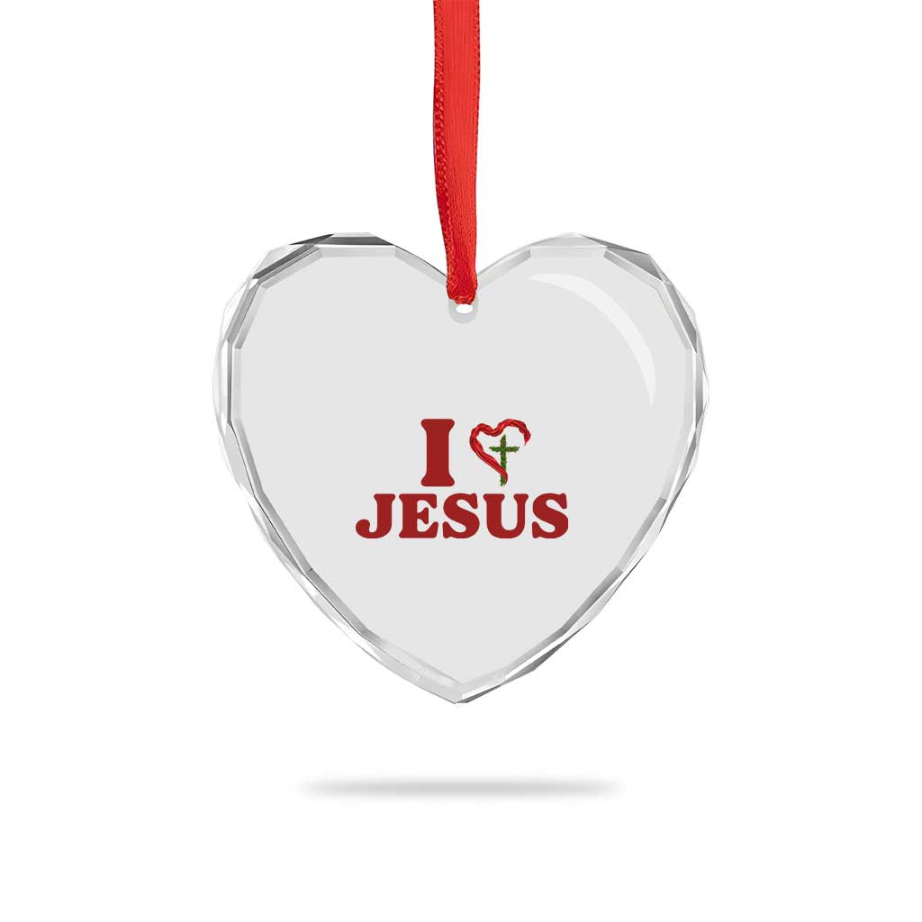 Jesus Christian Heart Crystal Glass Ornament Religious Faith Inspirational Bible Verse TS14 Print Your Wear