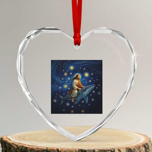 Jesus Christian Heart Crystal Glass Ornament Stary Night Van Gogh Christmas TS14 Transparent Glass 3'' Heart Print Your Wear