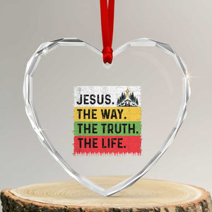 Jesus Christian Heart Crystal Glass Ornament The Way The Truth The Life Nativity Scene TS14 Transparent Glass 3'' Heart Print Your Wear
