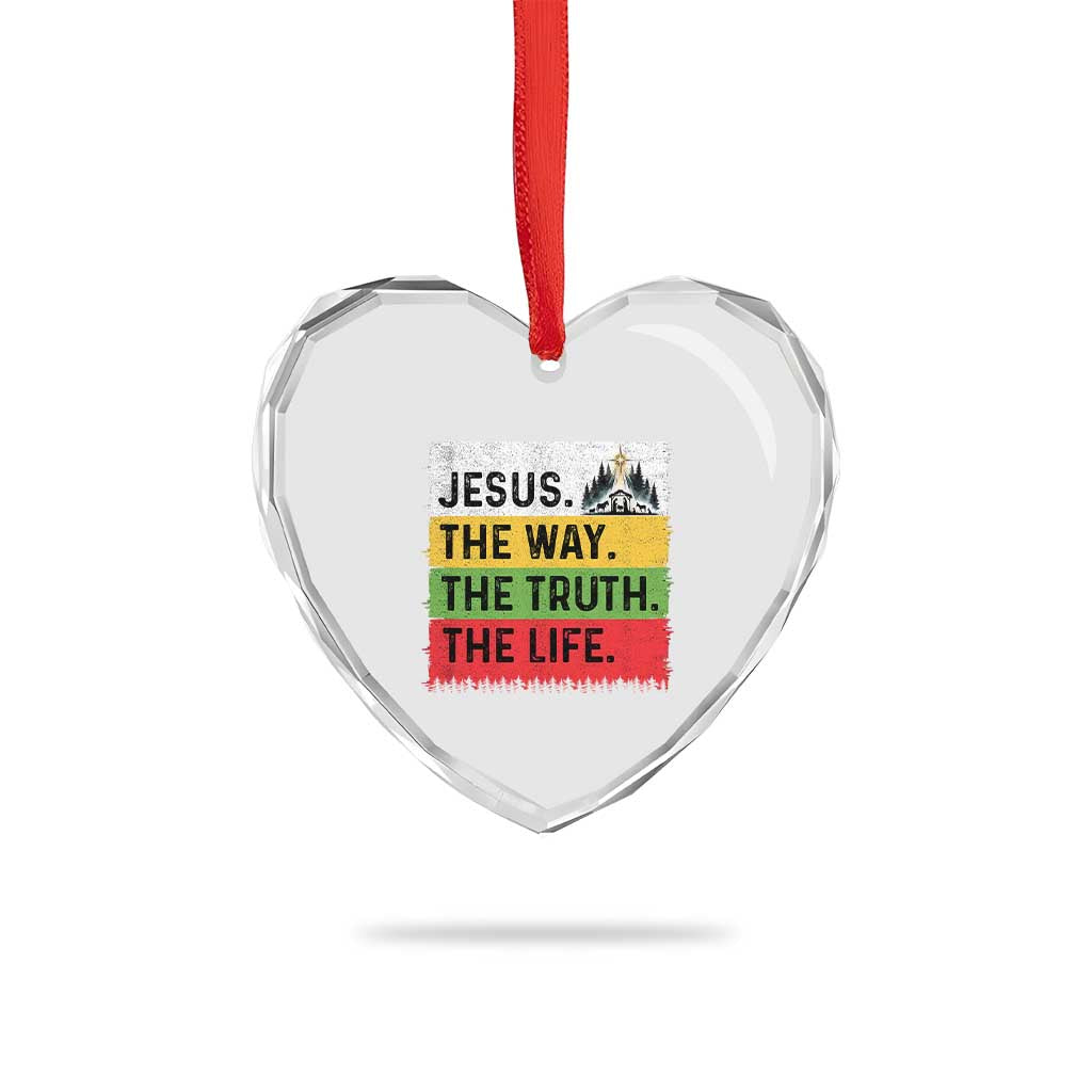 Jesus Christian Heart Crystal Glass Ornament The Way The Truth The Life Nativity Scene TS14 Print Your Wear