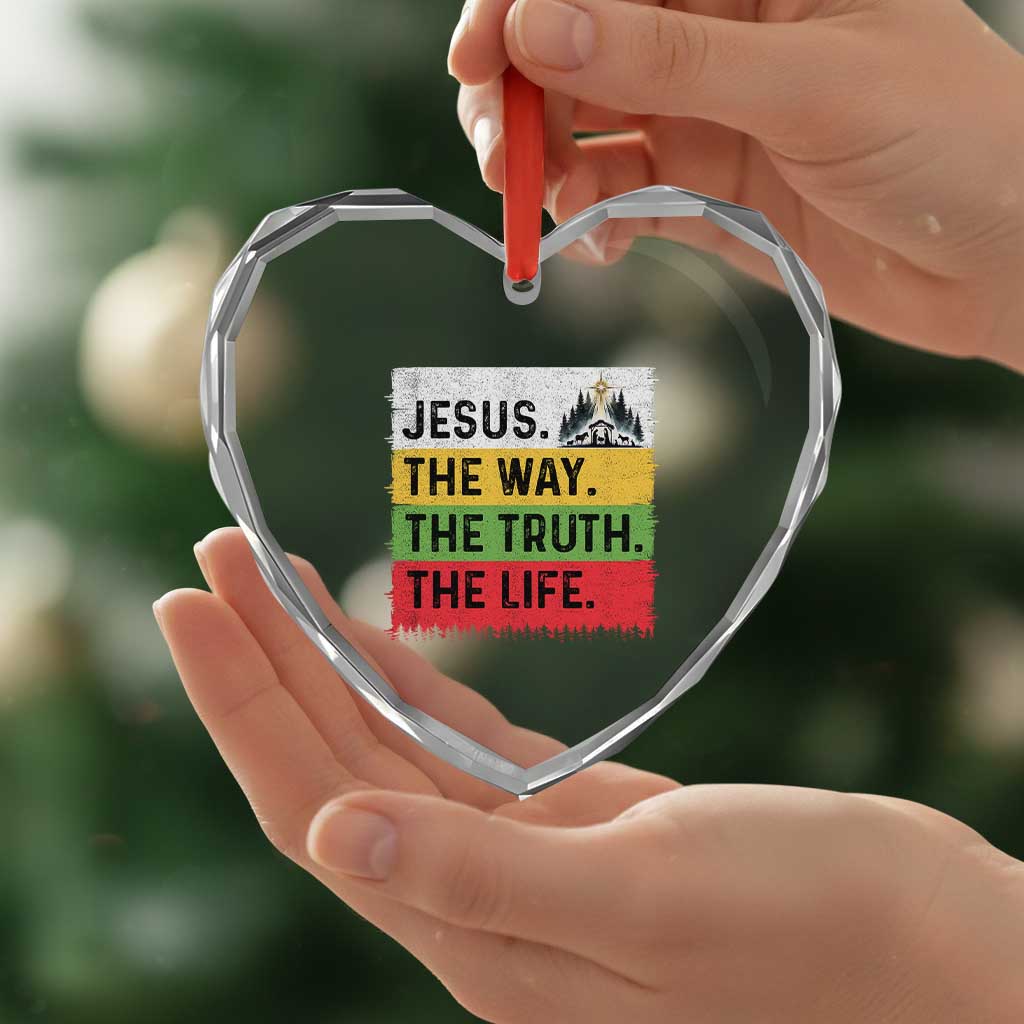 Jesus Christian Heart Crystal Glass Ornament The Way The Truth The Life Nativity Scene TS14 Print Your Wear