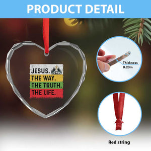 Jesus Christian Heart Crystal Glass Ornament The Way The Truth The Life Nativity Scene TS14 Print Your Wear