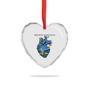 Jesus Christian Starry Night Heart Crystal Glass Ornament The Way The Truth The Life TS14 Print Your Wear