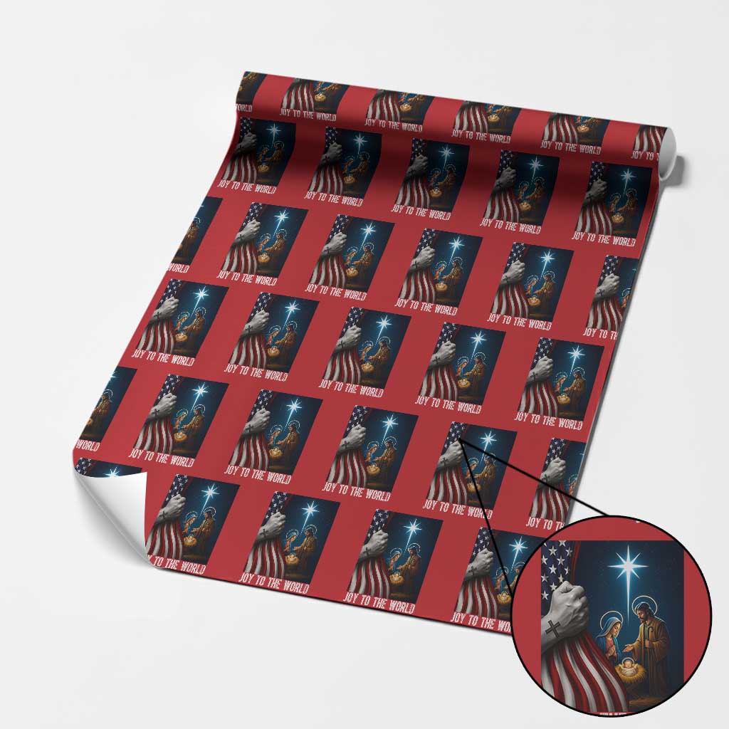 Jesus Christian Wrapping Paper Roll American Flag Joy To The World Christmas TS14 Red Print Your Wear