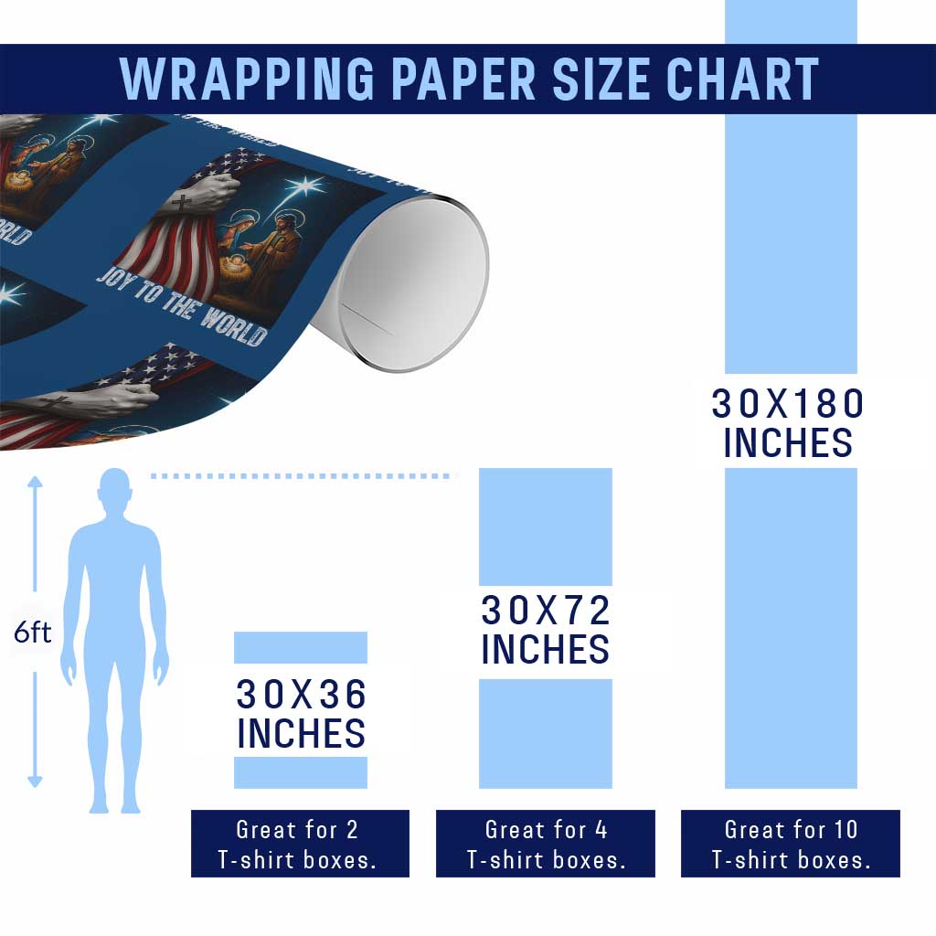 Jesus Christian Wrapping Paper Roll American Flag Joy To The World Christmas TS14 Print Your Wear