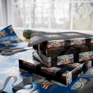 Jesus Christian Wrapping Paper Roll American Flag Religious Cross Bible Verse Faith Inspirational TS14 Black Print Your Wear