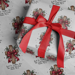 Jesus Christian Wrapping Paper Roll Cross Bible Verse Inspirational Christmas TS14 White Print Your Wear