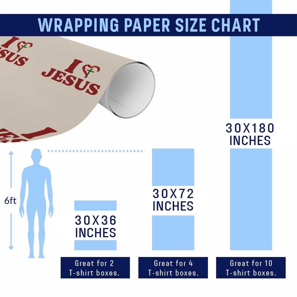 Jesus Christian Wrapping Paper Roll Religious Faith Inspirational Bible Verse TS14 Print Your Wear