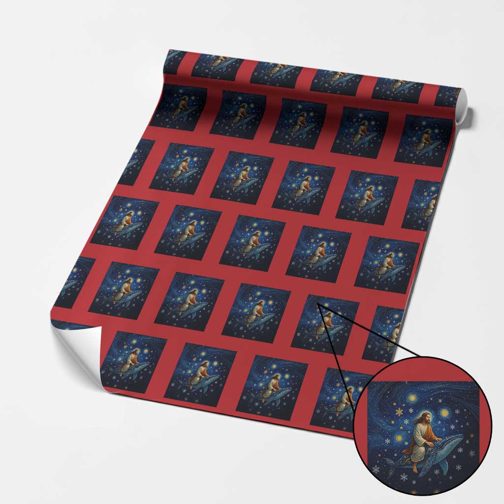 Jesus Christian Wrapping Paper Roll Stary Night Van Gogh Christmas TS14 Red Print Your Wear