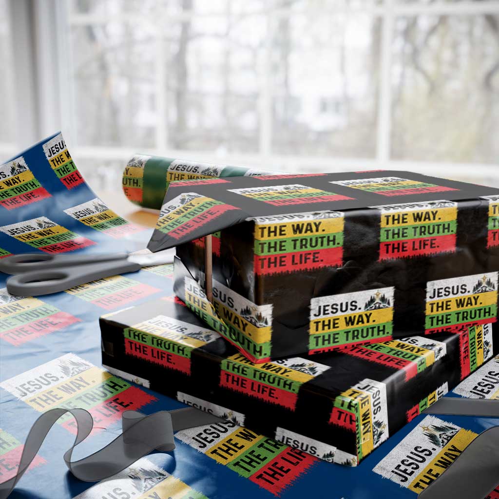 Jesus Christian Wrapping Paper Roll The Way The Truth The Life Nativity Scene TS14 Black Print Your Wear