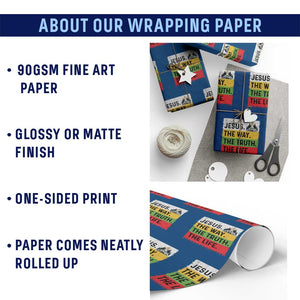Jesus Christian Wrapping Paper Roll The Way The Truth The Life Nativity Scene TS14 Print Your Wear