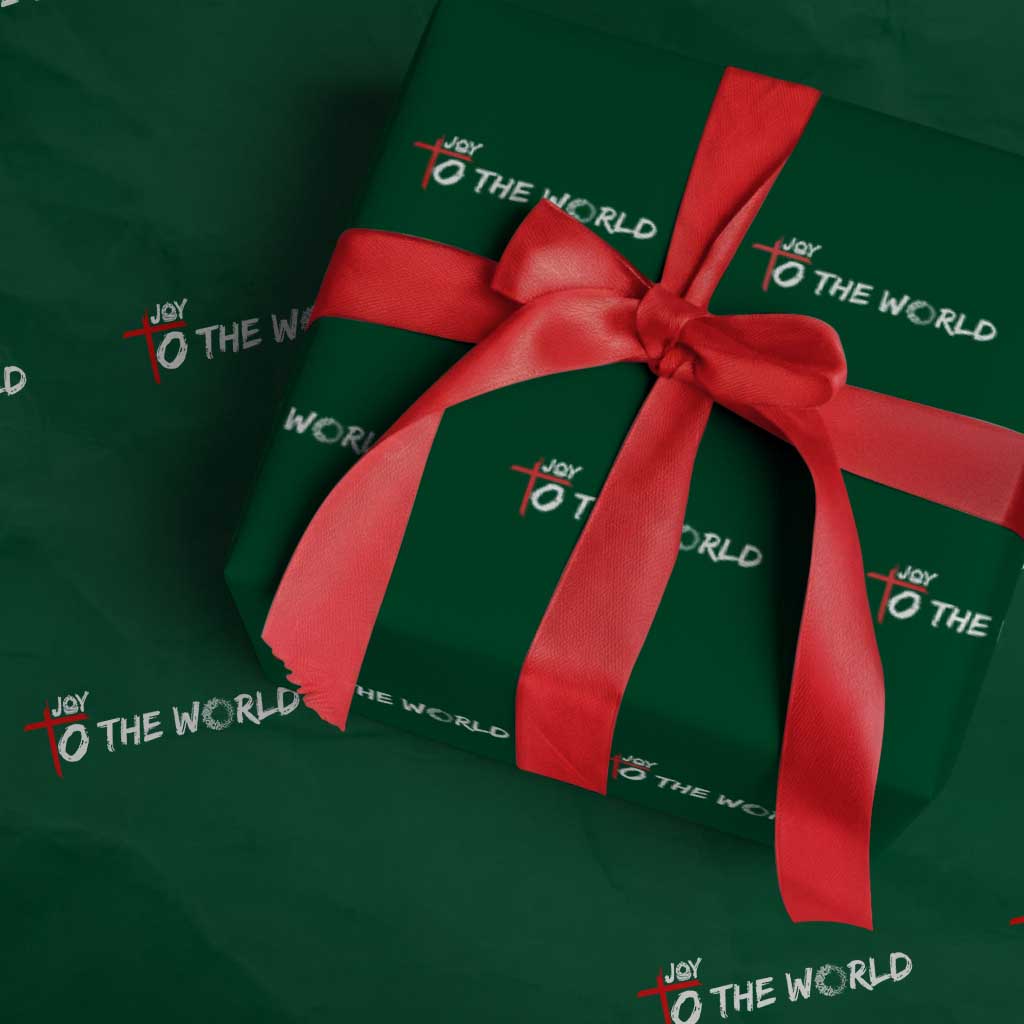 Jesus Christian Xmas Wrapping Paper Roll Joy To The World TS14 Green Print Your Wear