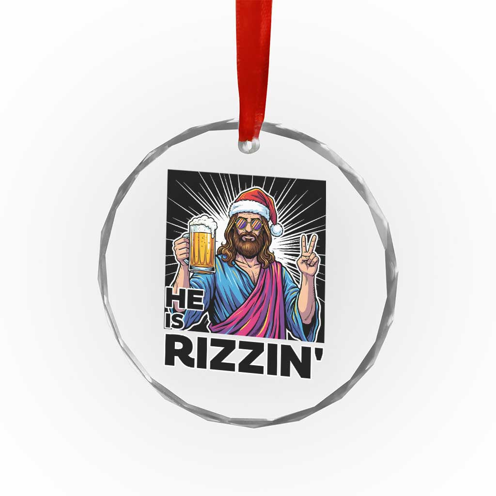 Jesus Christmas Crystal Glass Ornament Funny Drinking Beer Xmas Holiday TS14 Print Your Wear