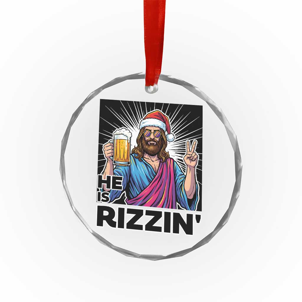 Jesus Christmas Crystal Glass Ornament Funny Drinking Beer Xmas Holiday TS14 Print Your Wear