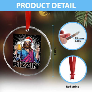 Jesus Christmas Crystal Glass Ornament Funny Drinking Beer Xmas Holiday TS14 Print Your Wear