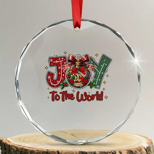 Jesus Christmas Crystal Glass Ornament Joy To The World TS14 Transparent Glass 3'' Circle Print Your Wear