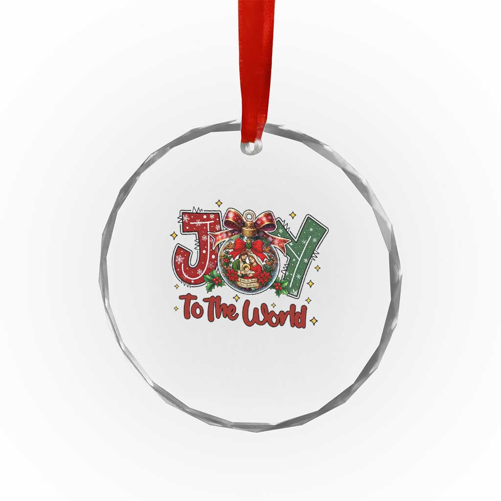 Jesus Christmas Crystal Glass Ornament Joy To The World TS14 Print Your Wear