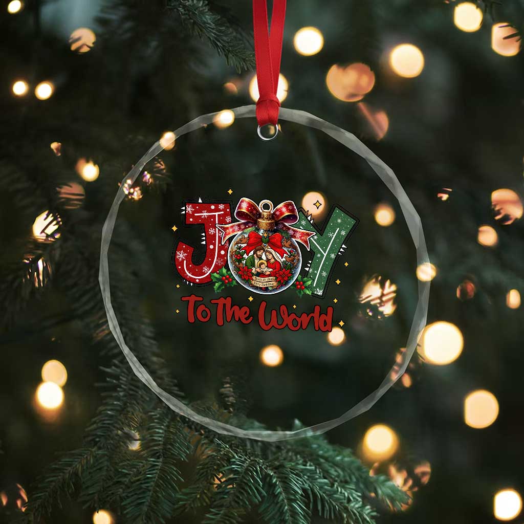 Jesus Christmas Crystal Glass Ornament Joy To The World TS14 Print Your Wear