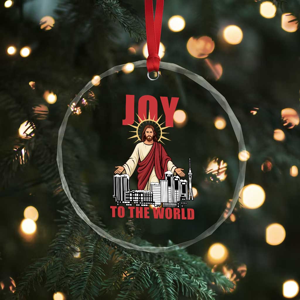 Jesus Christmas Crystal Glass Ornament Joy To The World Christian TS14 Print Your Wear