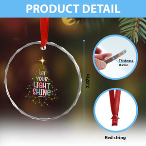 Jesus Christmas Crystal Glass Ornament Let Your Light Shine Matthew 5:16 TS14 Print Your Wear
