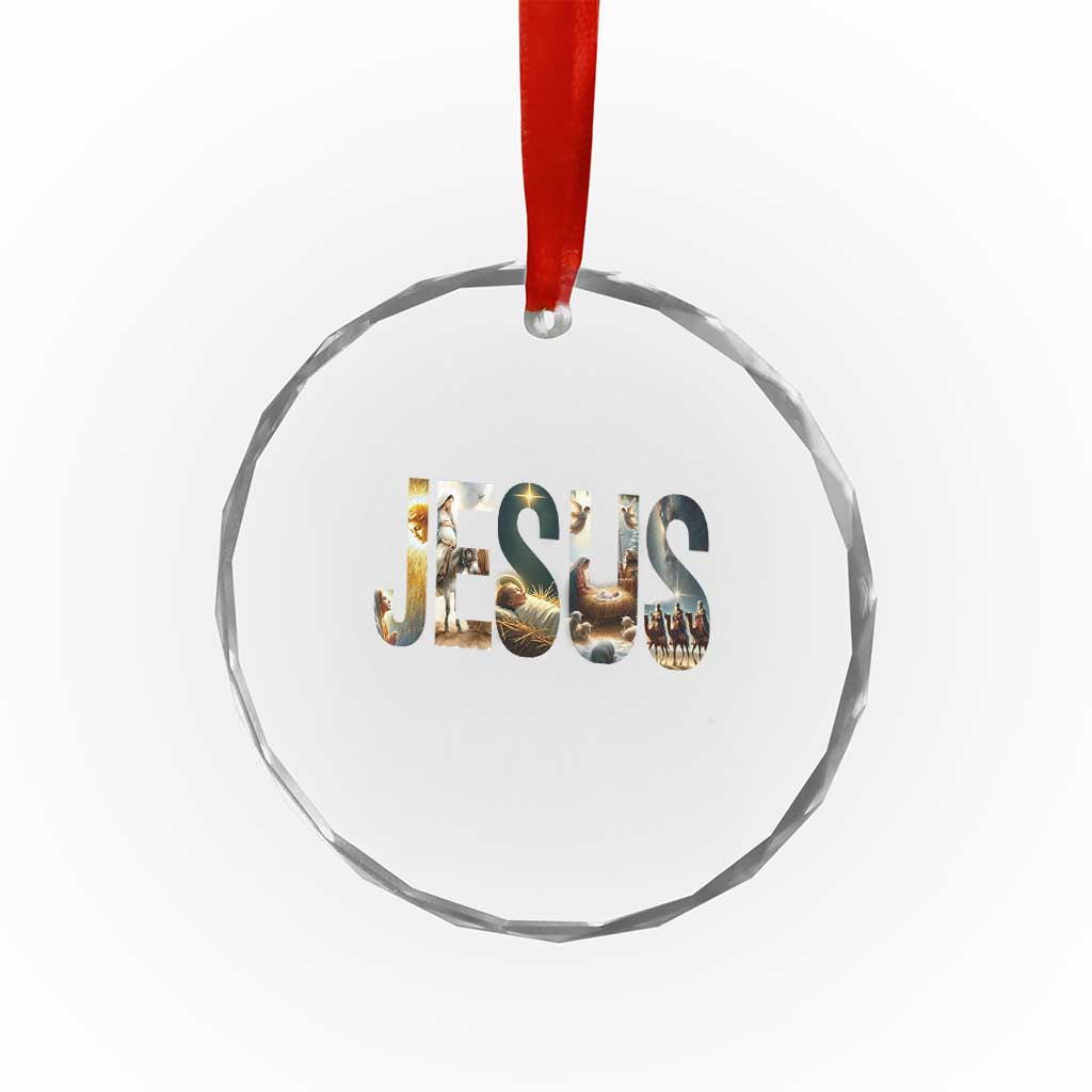 Jesus Christmas Crystal Glass Ornament Nativity Holy Night Christian Faith TS14 Print Your Wear