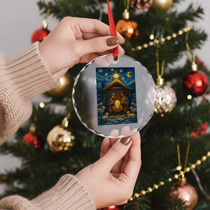 Jesus Christmas Crystal Glass Ornament Starry Night Nativity Scene Xmas TS14 Print Your Wear
