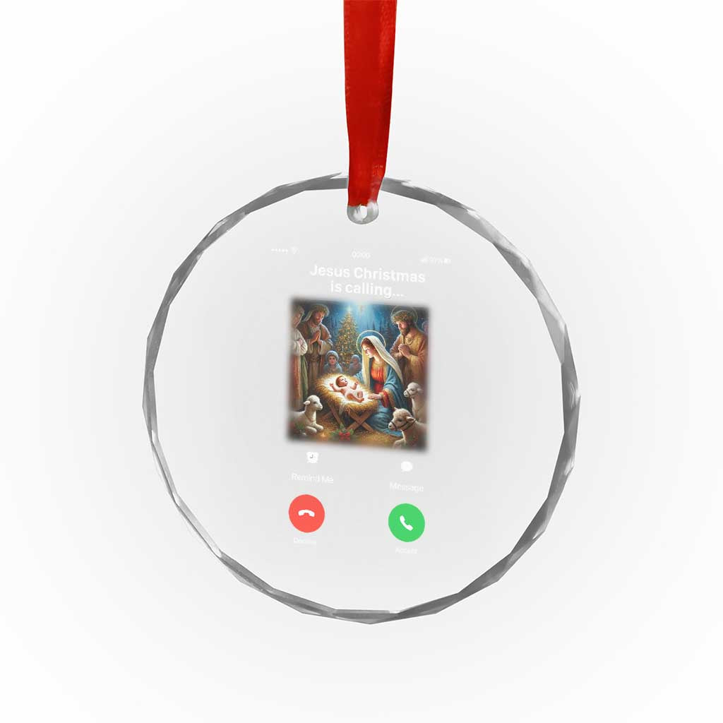Jesus Christmas Crystal Glass Ornament Video Call Nativity Scene Funny Christian Xmas TS14 Print Your Wear