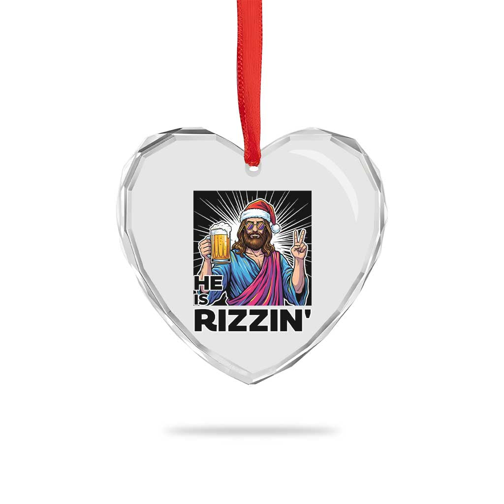 Jesus Christmas Heart Crystal Glass Ornament Funny Drinking Beer Xmas Holiday TS14 Print Your Wear