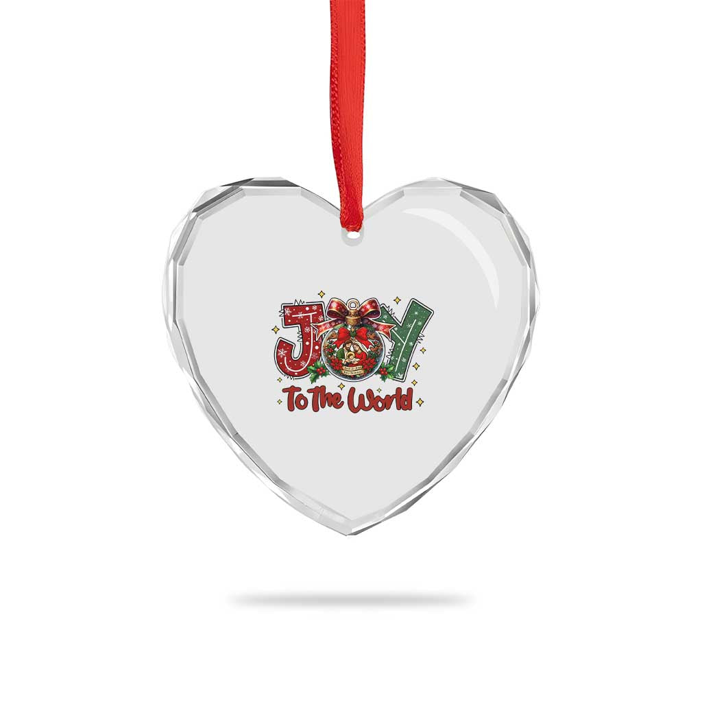 Jesus Christmas Heart Crystal Glass Ornament Joy To The World TS14 Print Your Wear