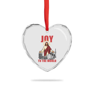 Jesus Christmas Heart Crystal Glass Ornament Joy To The World Christian TS14 Print Your Wear