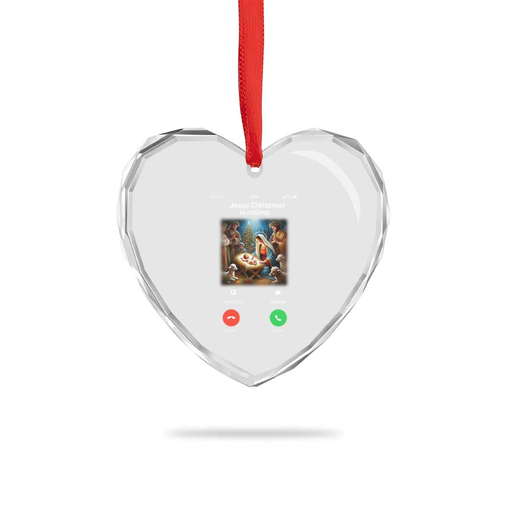 Jesus Christmas Heart Crystal Glass Ornament Video Call Nativity Scene Funny Christian Xmas TS14 Print Your Wear