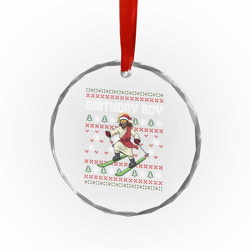 Jesus Christmas Meme Crystal Glass Ornament Snowboard Birthday Boy Ugly Xmas TS14 Print Your Wear